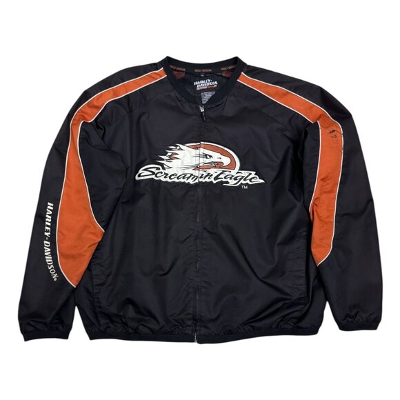 HARLEY DAVIDSON Y2K Screaming Eagle Motorcycle Biker Bomber Light Jacket Mens XL - Picture 1 of 7